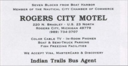 Rogers City Motel - Vintage Yearbook Ad (newer photo)